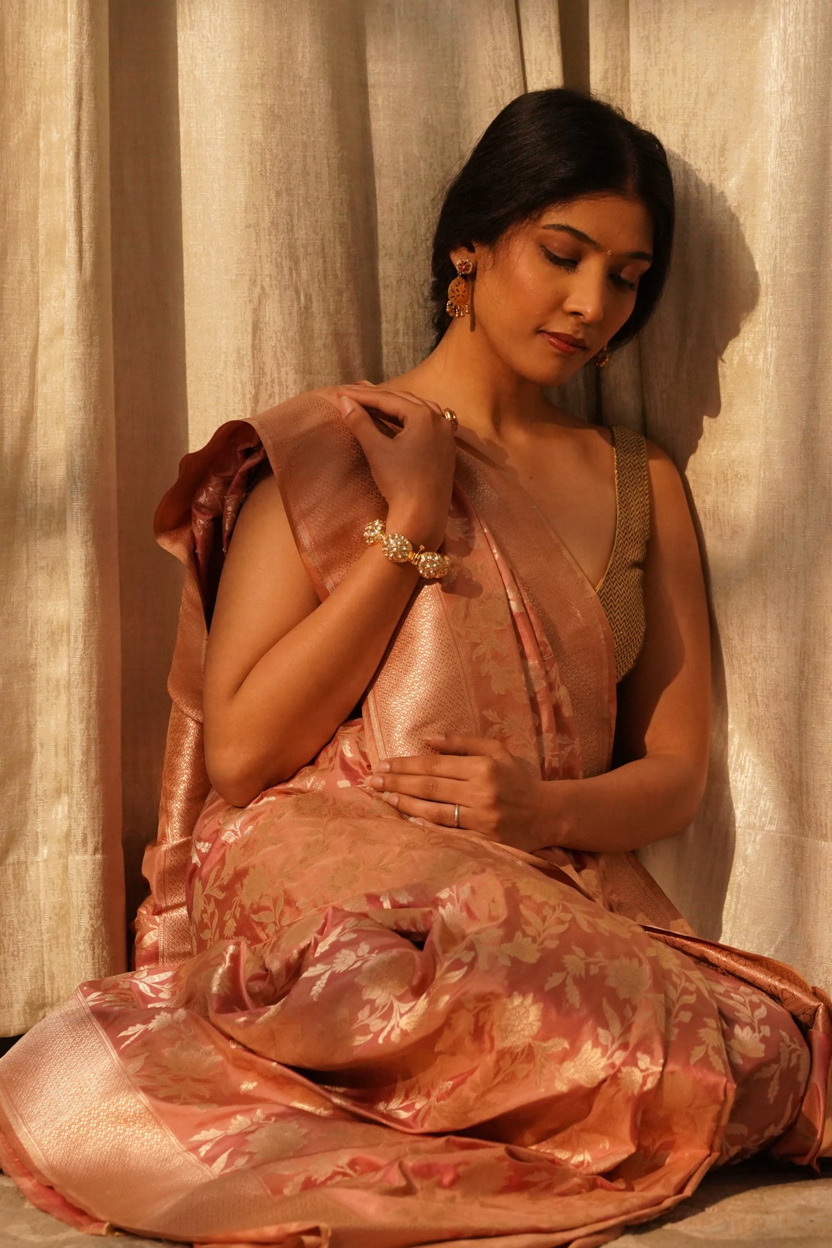 Mrinalika (Pastel Kadwa Zari Katan)
