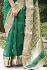 Marakshri (Emerald Tissue Zari Saree)