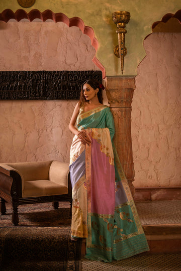 Exquisite Bright Shade Rangkat Weave Saree