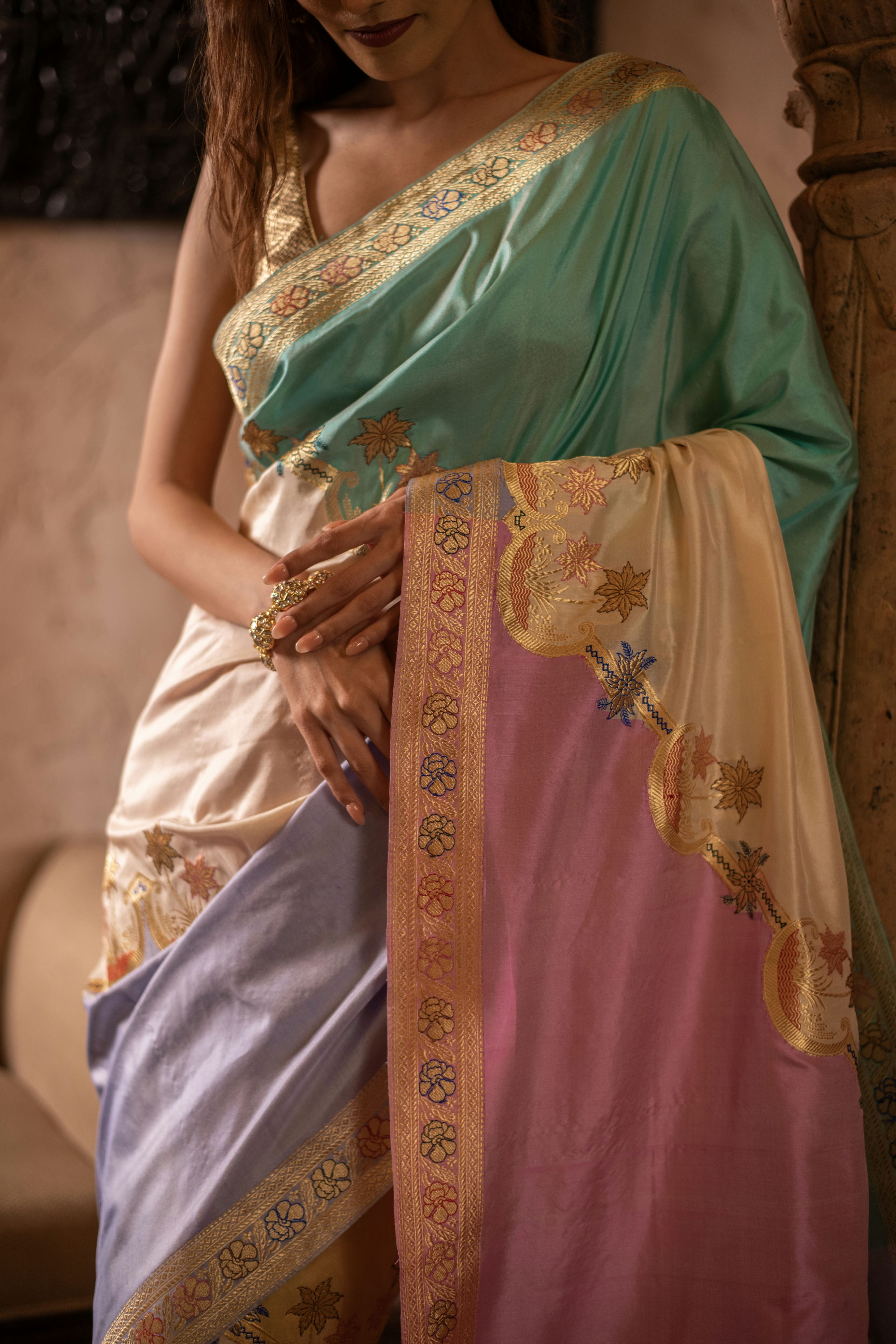 Exquisite Bright Shade Rangkat Weave Saree