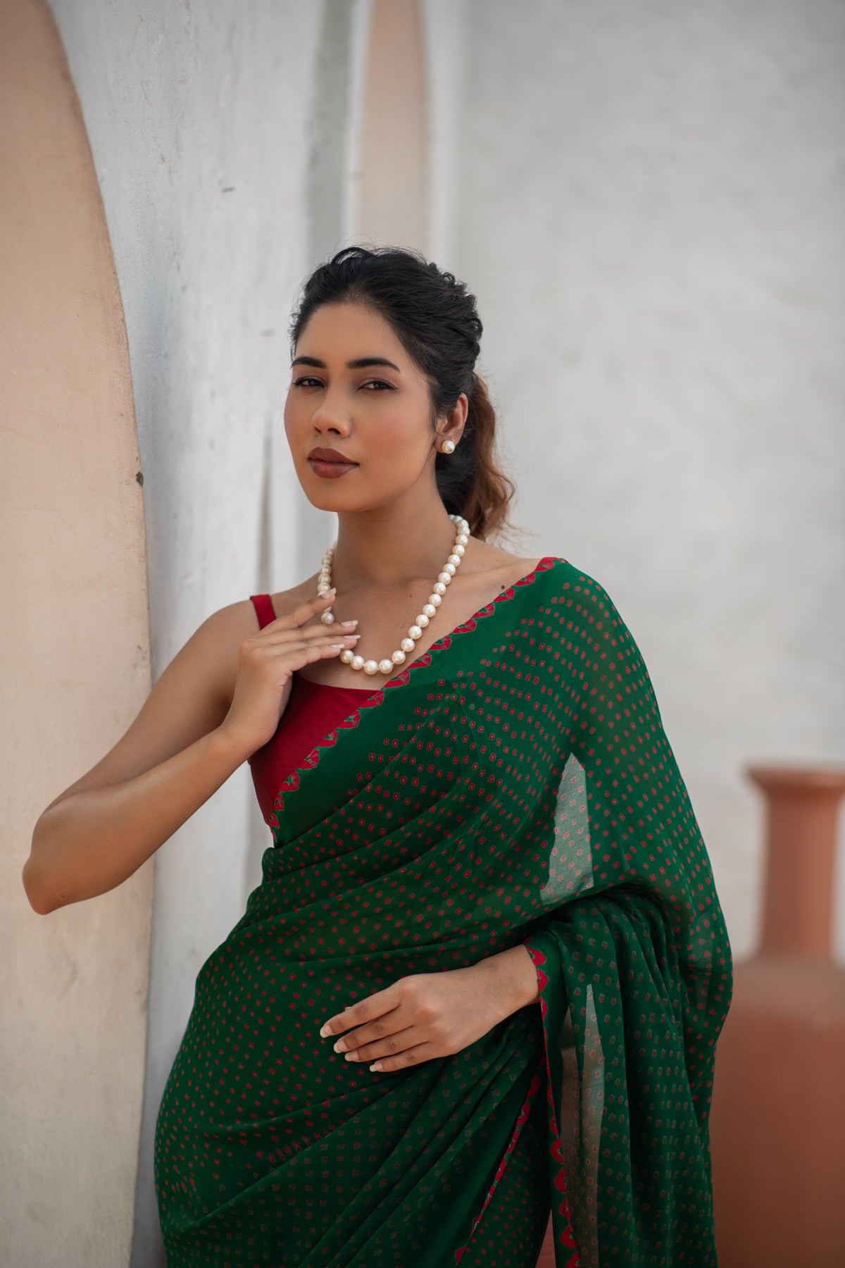 Raktabindu (Bandhini Pure Georgette Saree)