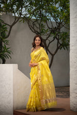 Kanakini (Mango Yellow Ek Nalli Chanderi Saree)