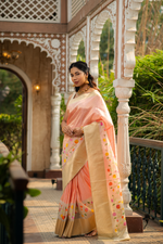 Padmashobha (Lotus Pink Kora Jamdani Brocade Saree)