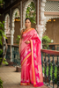 Padmaraga (Pink Tissue Brocade Kora Saree)