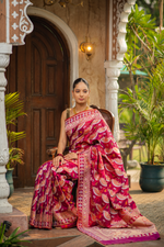 Raktaprabha (Maroon Double-Tone Iktara Silk Saree)