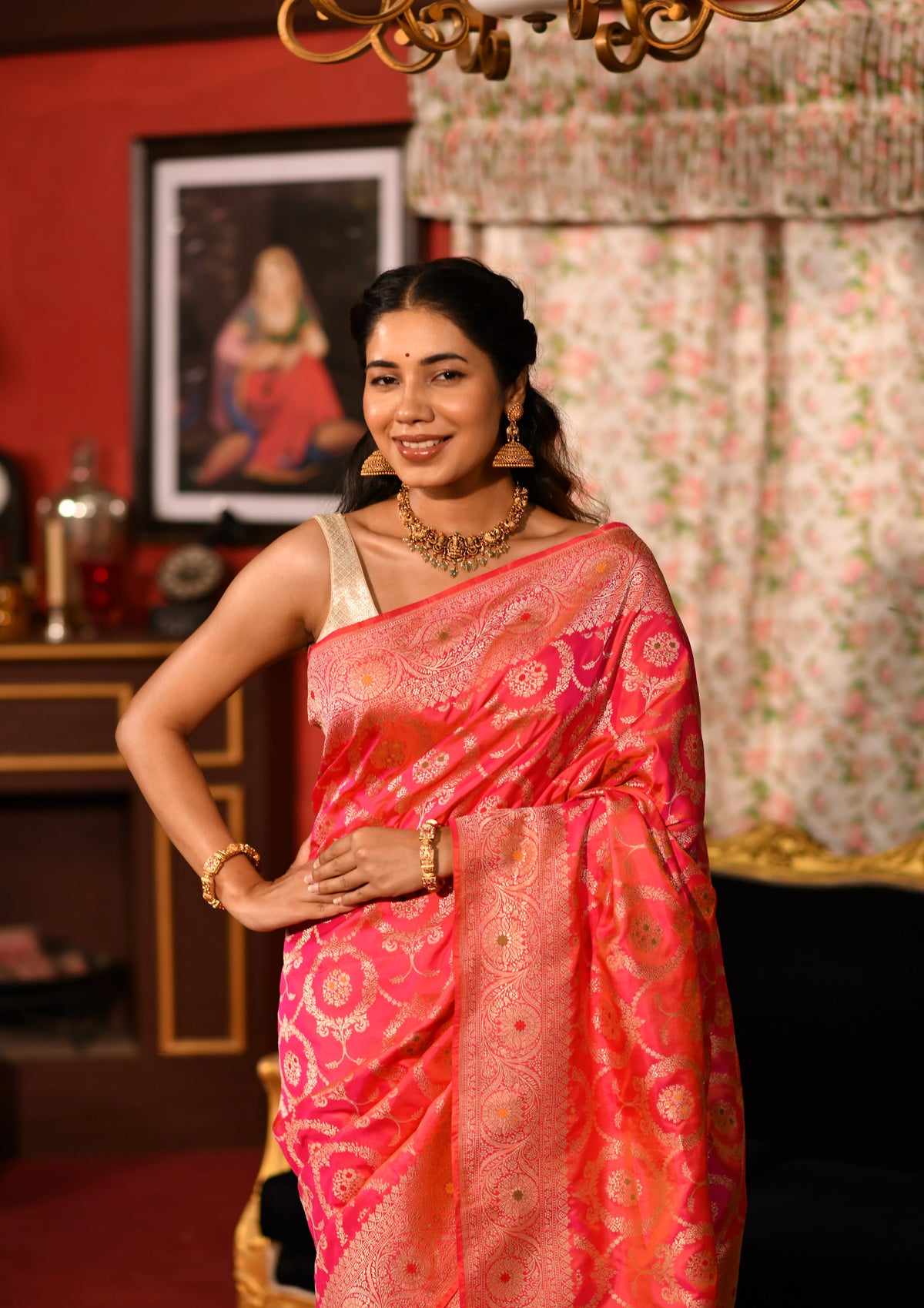 Kamalashri (Two-Tone Meenakari Jangla Saree)