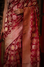 Shriniketa (Maroon Meenakari Jangla Saree)