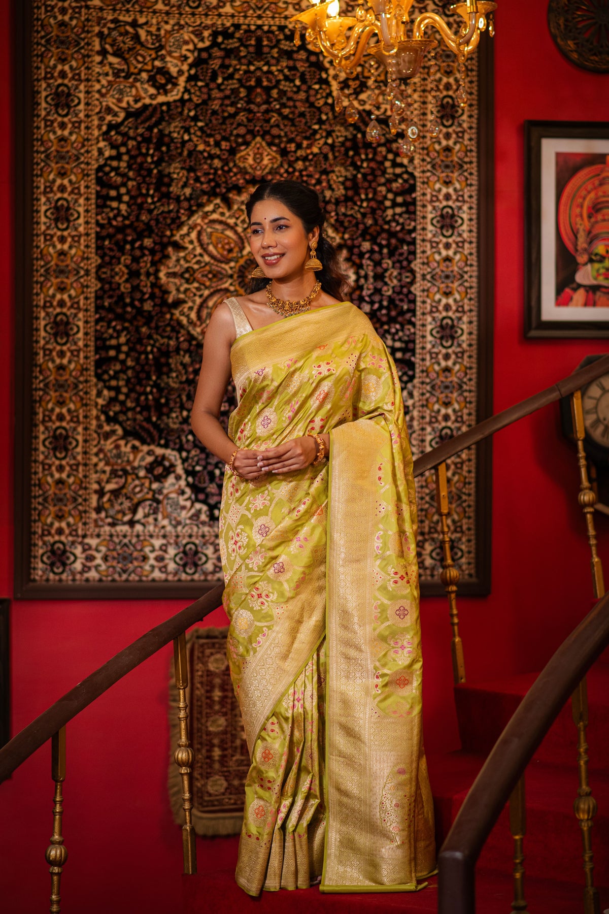 Haripriya (Mehndi Meenakari Jangla Saree)