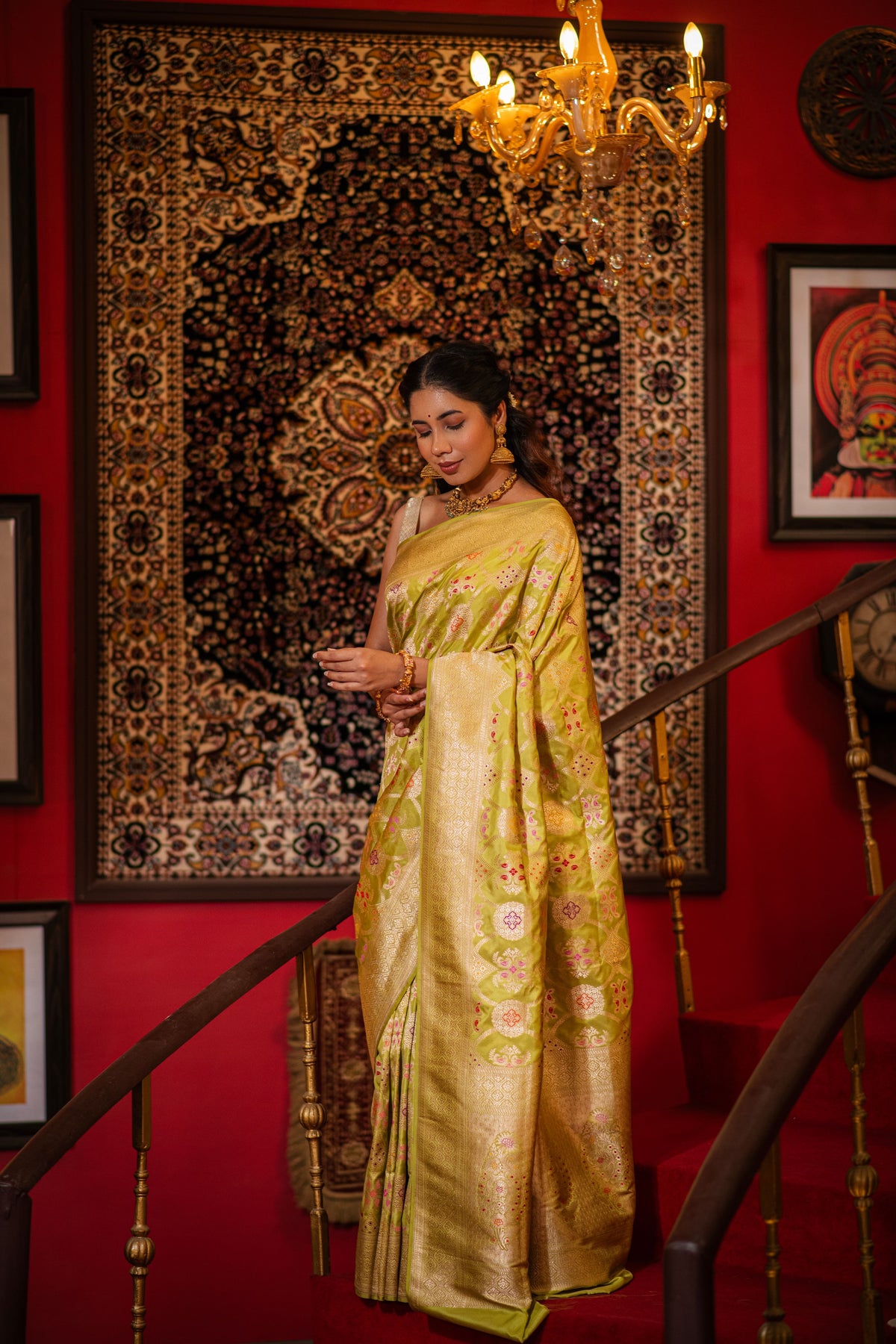Haripriya (Mehndi Meenakari Jangla Saree)