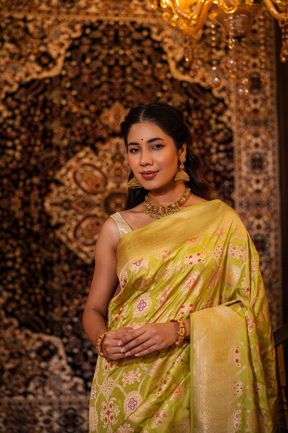 Haripriya (Mehndi Meenakari Jangla Saree)