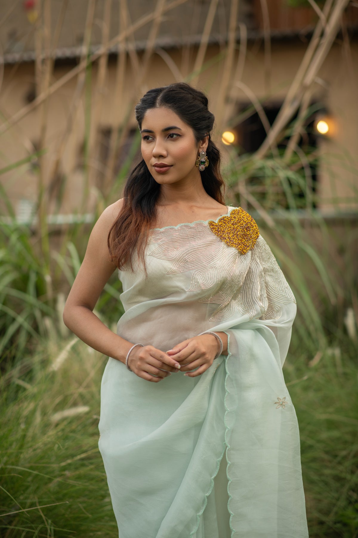 Vyomshri (Sky Organza Sequin Elegance Saree)