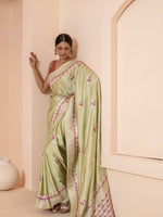 Pista Green Meenakari Saree