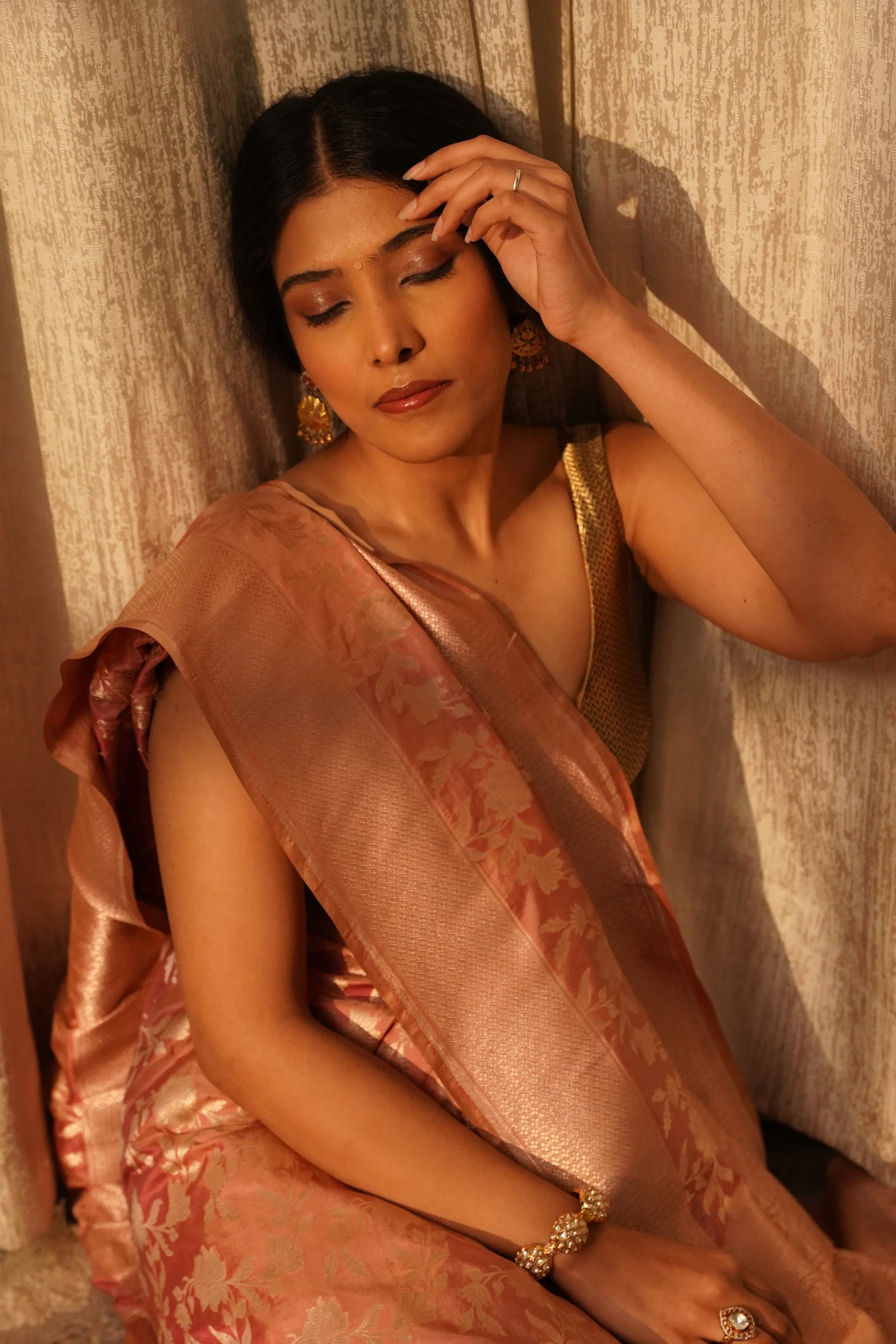 Mrinalika (Pastel Kadwa Zari Katan)