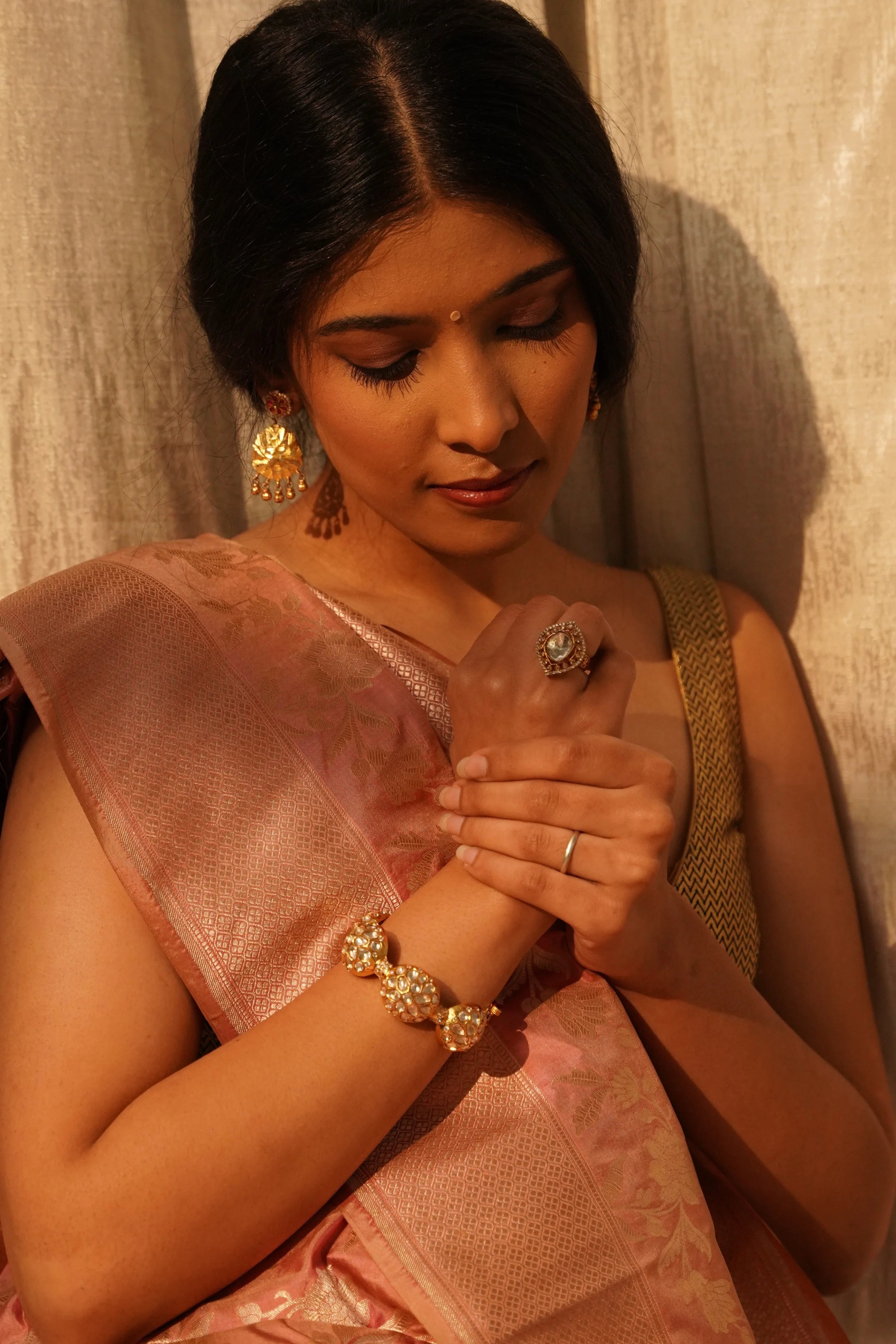 Mrinalika (Pastel Kadwa Zari Katan)