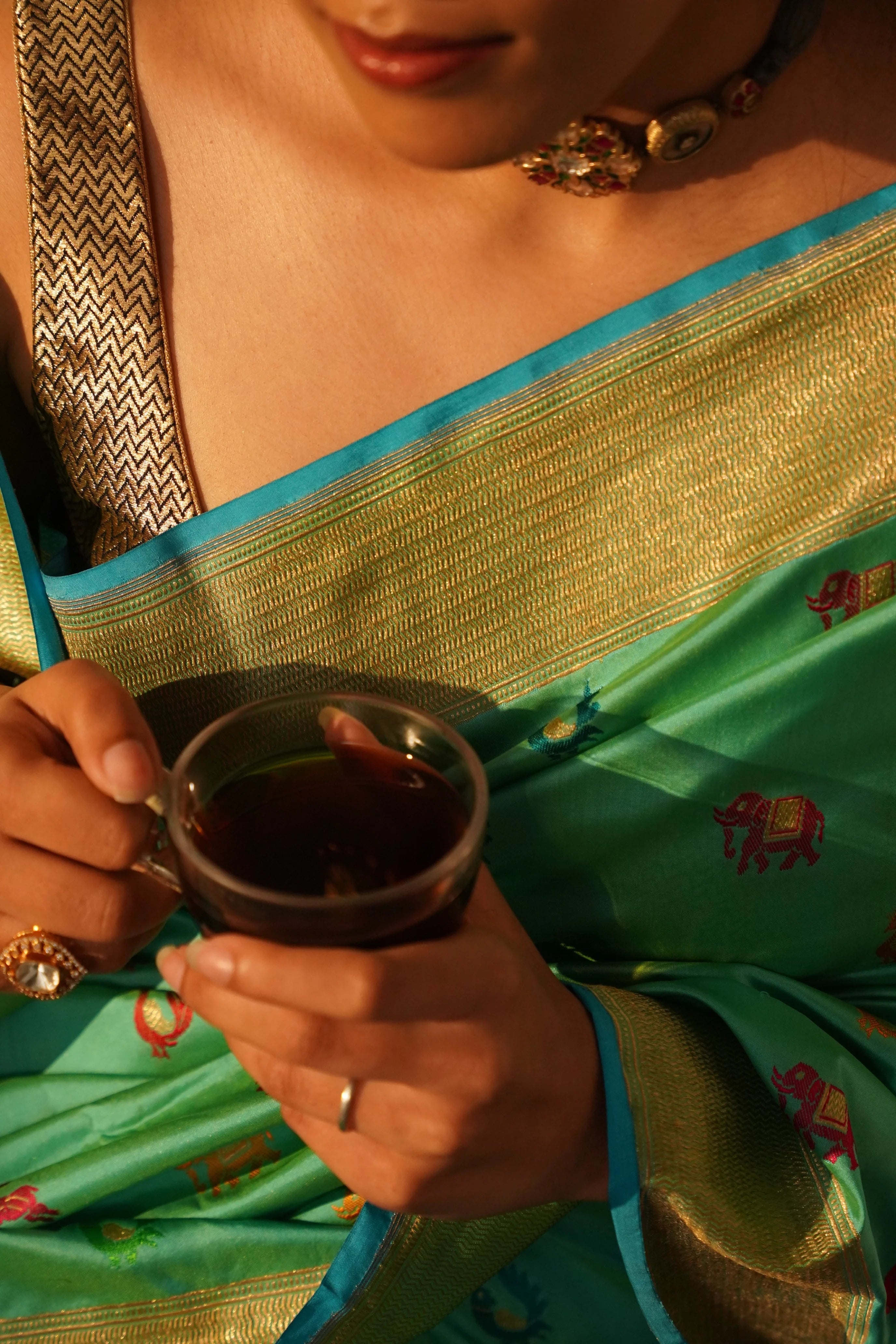 Pure Katan Silk Shikargaha Banarasi Saree – Multi-Colored Meenakari (Dummy)