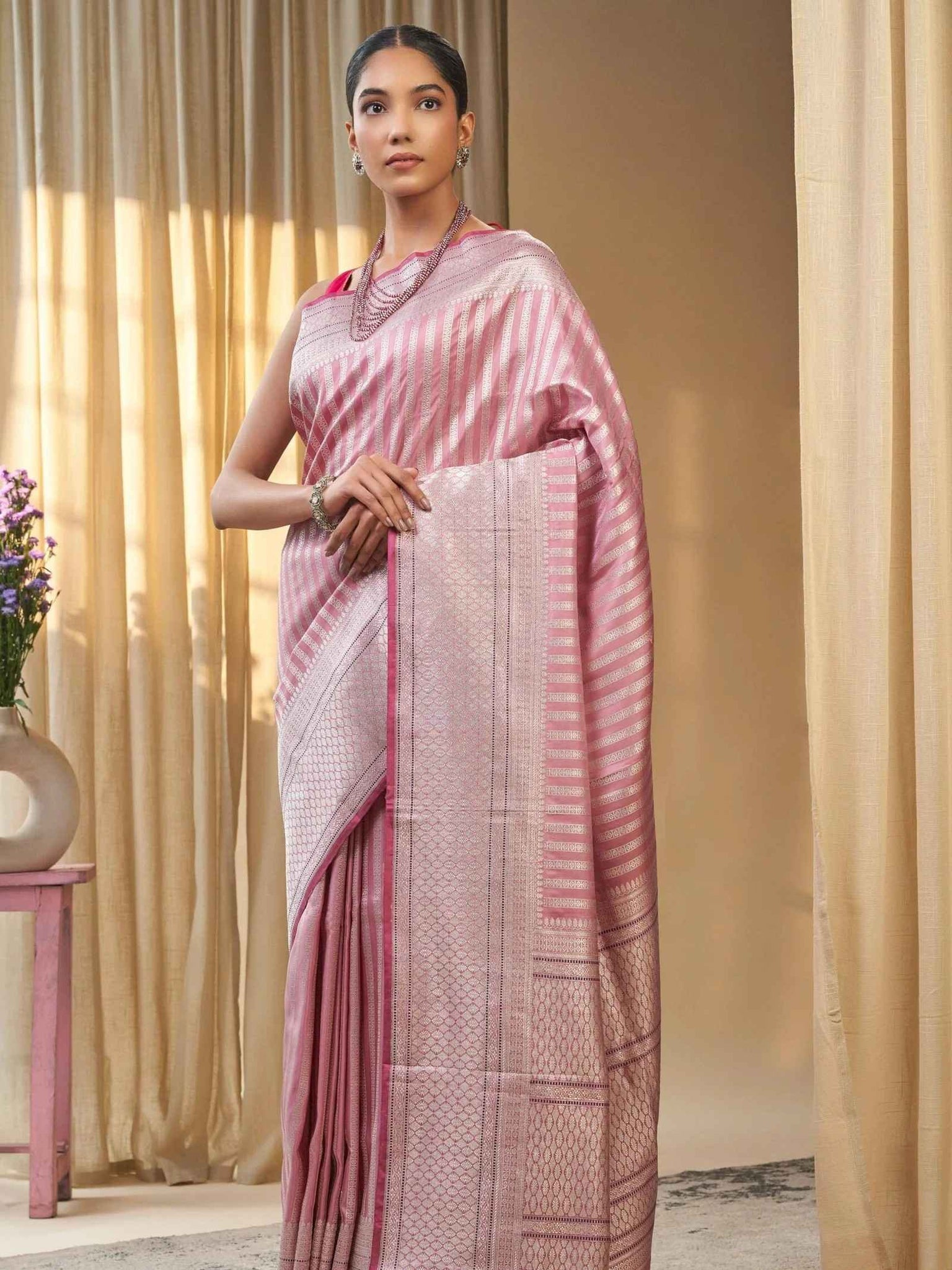 Aarvya (Silver Zari Iktara Bootiedar Blouse Saree)