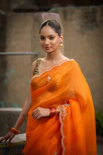 Aruneshi (Sunlit Zardosi Organza Saree)