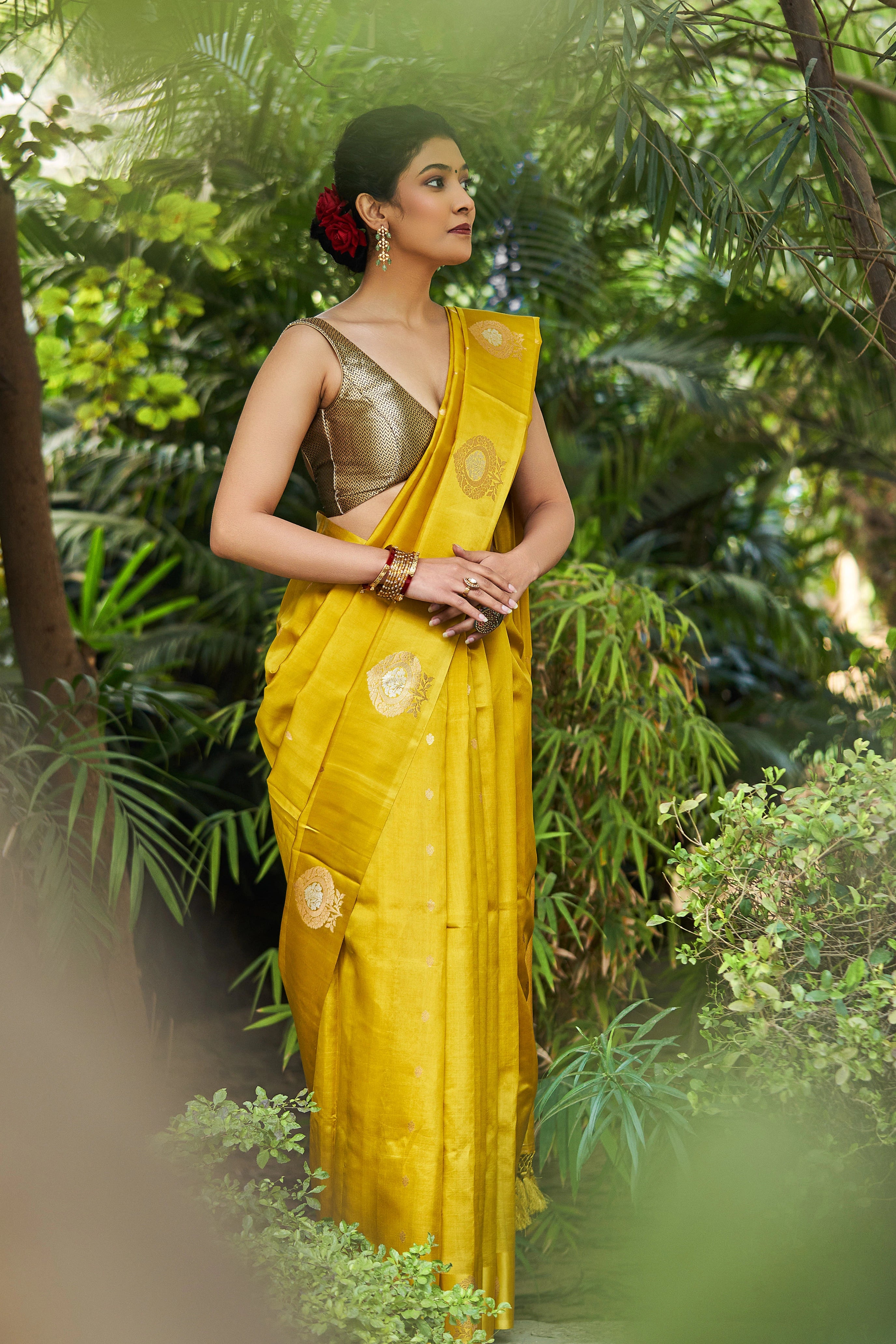 Juhi Soft Drape Banarasi Silk Saree with Traditional Border