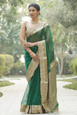Marakshri (Emerald Tissue Zari Saree)