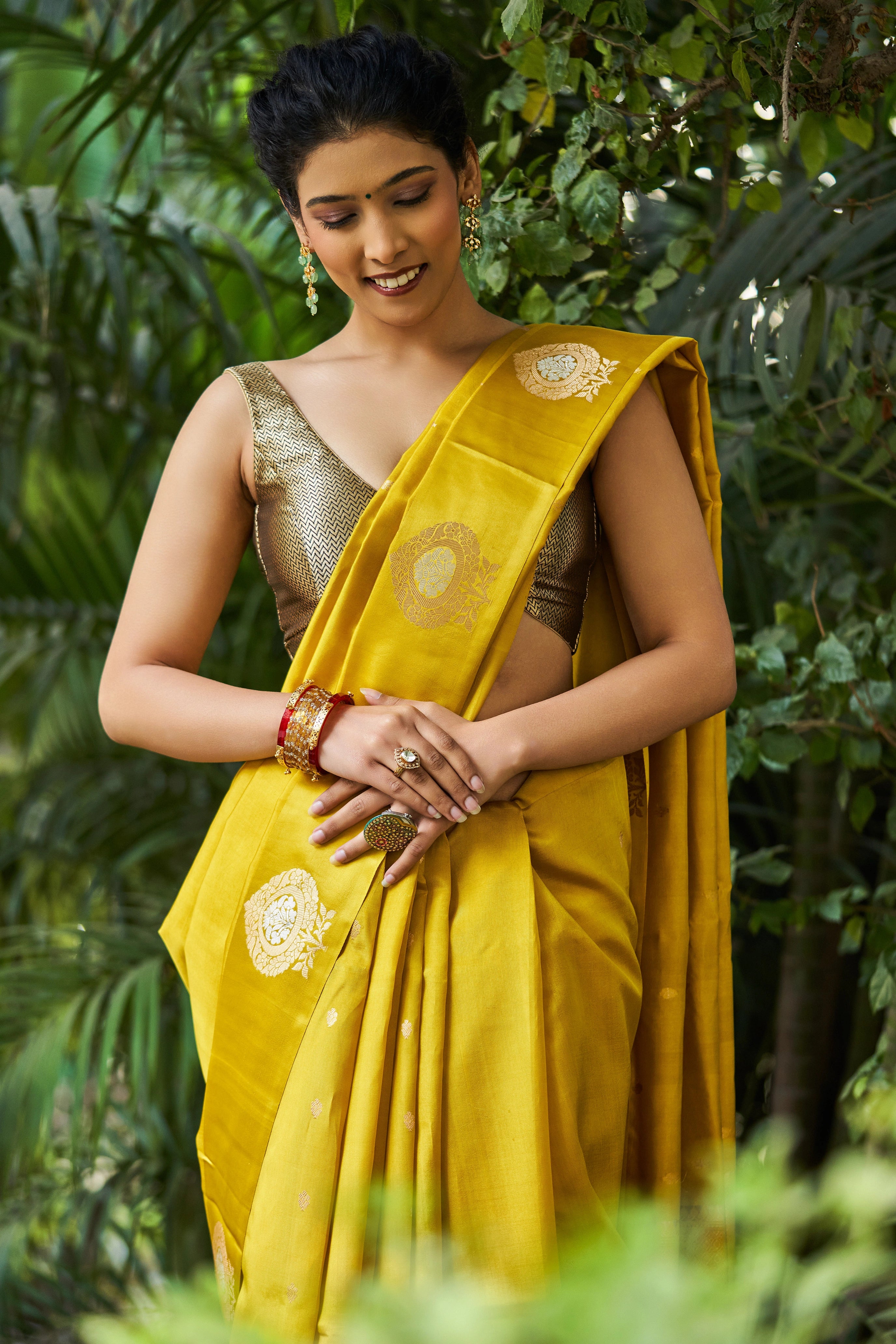 Juhi Soft Drape Banarasi Silk Saree with Traditional Border