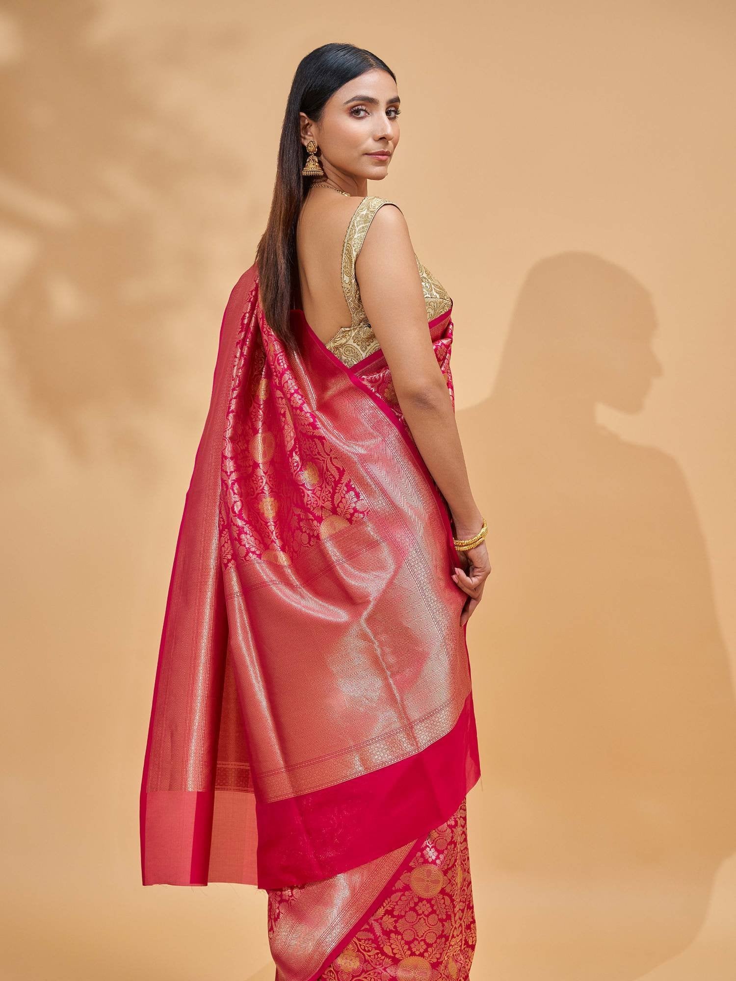 Tanishka (Brocade Pink Jangla Saree)