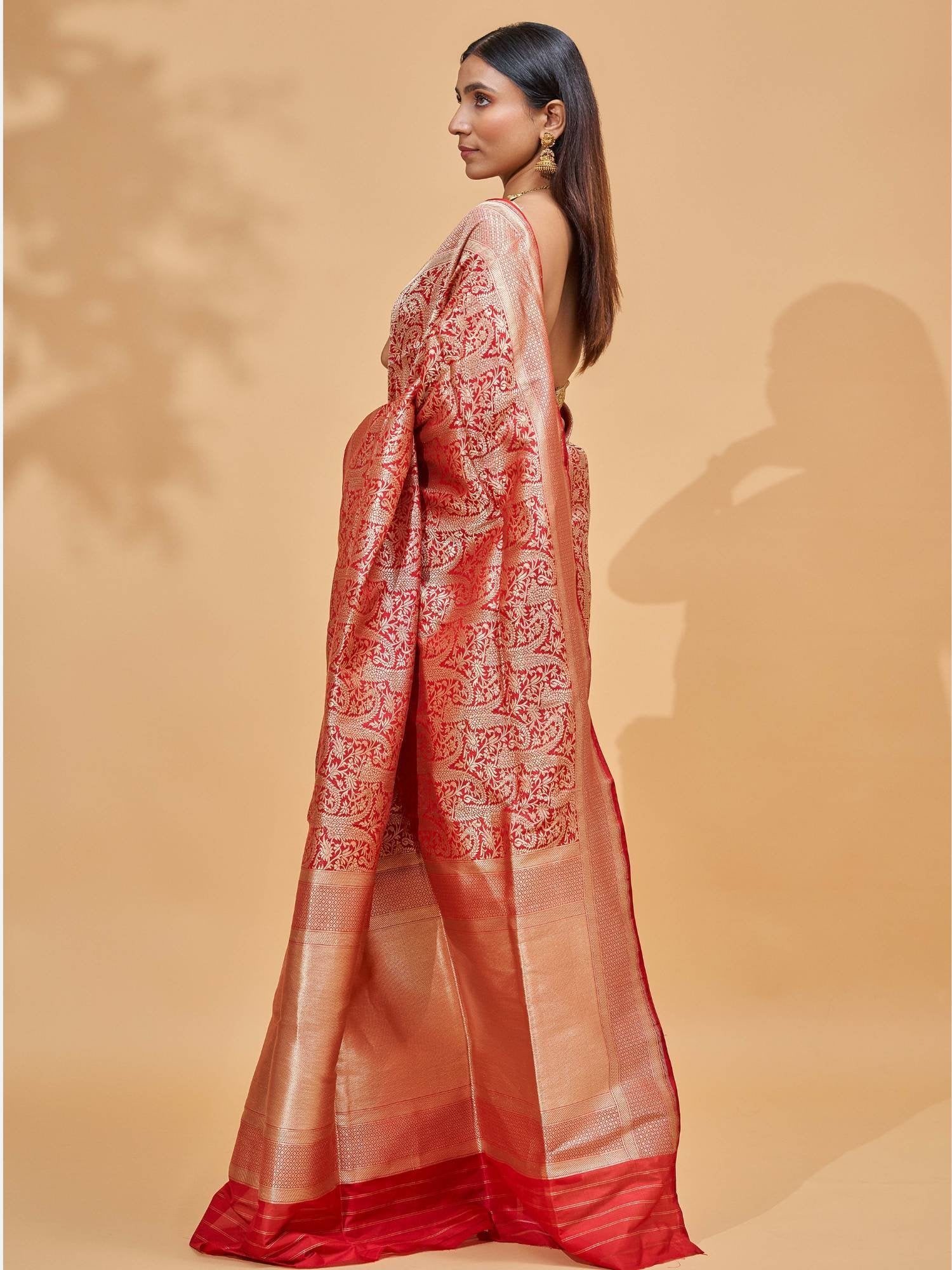 Nitya (Brocade Red Paisley Saree)