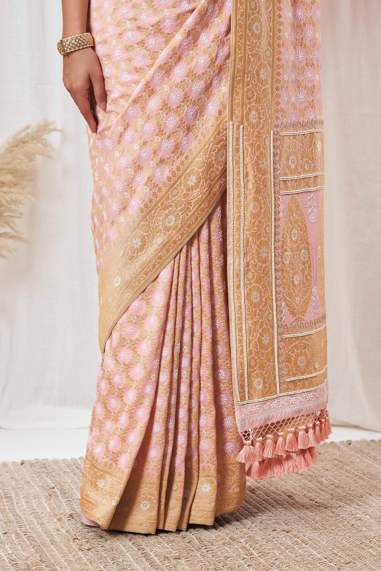 Banarasi Georgette Saree with Hand Chikankari