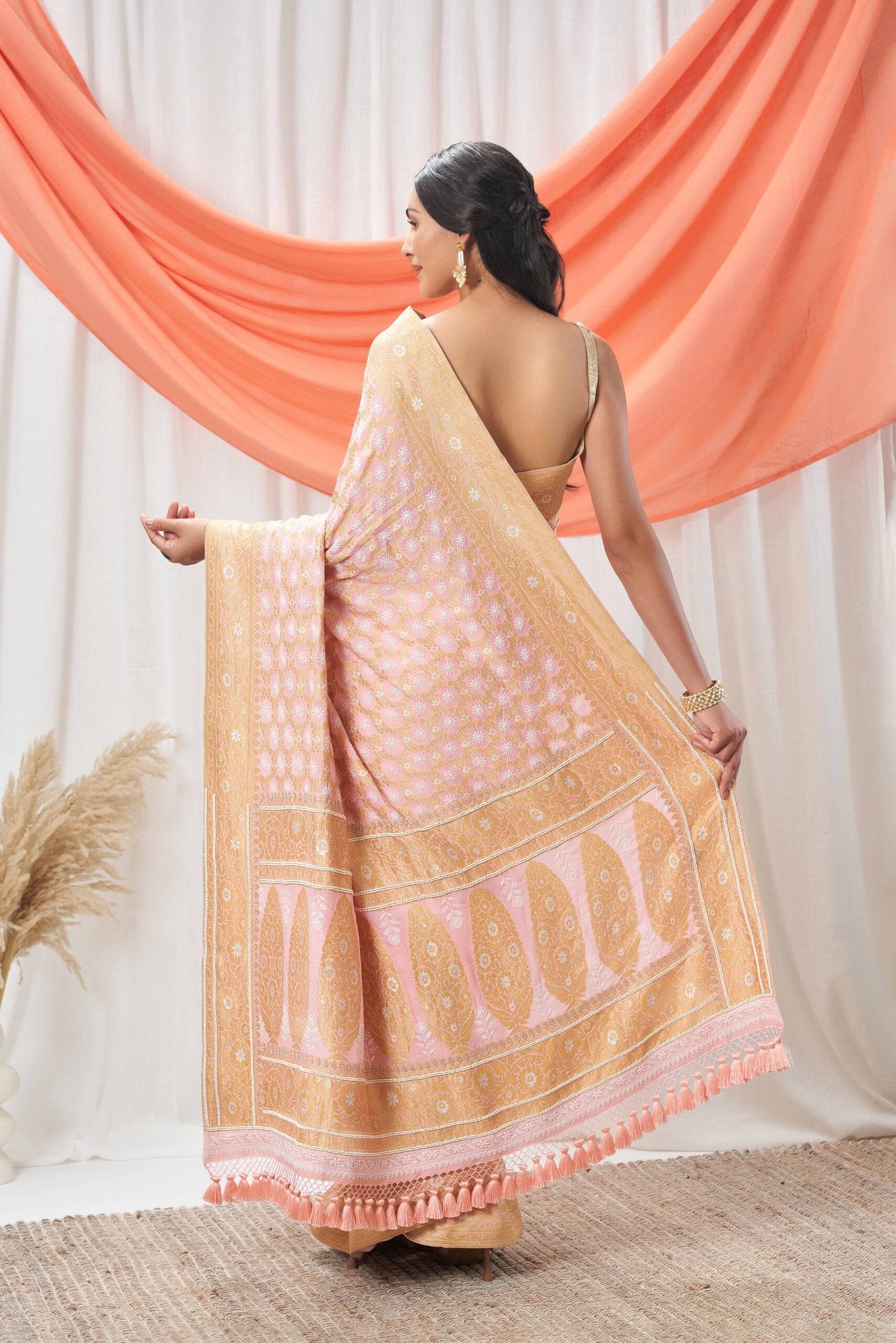 Banarasi Georgette Saree with Hand Chikankari