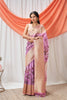 Pushpavarna (Lavender Floral Kadwa Kora Saree)