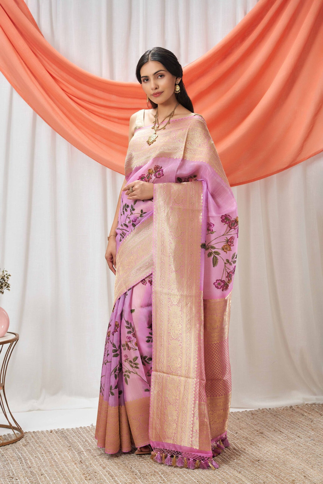 Kora Banarasi Digital Print Saree