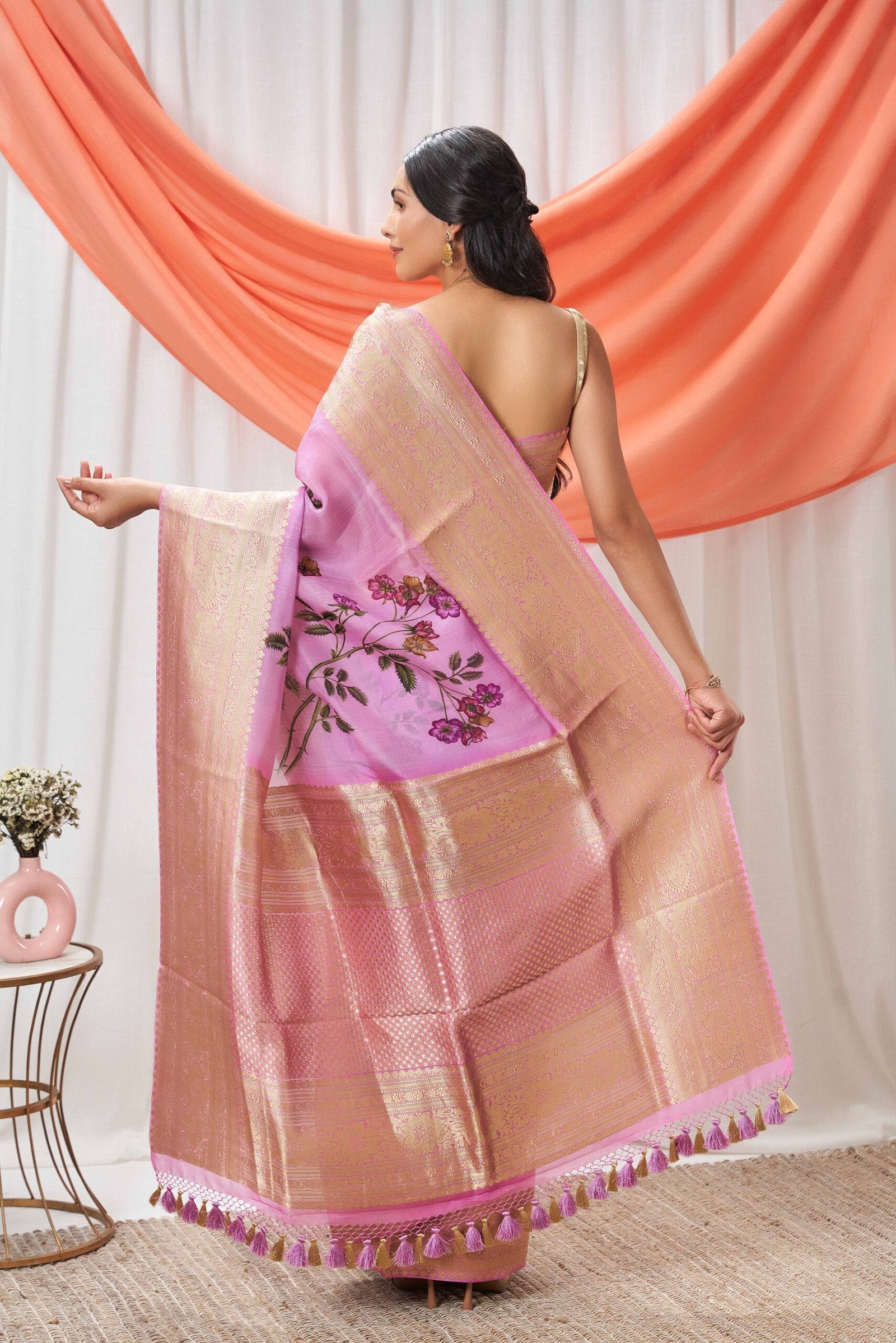 Kora Banarasi Digital Print Saree