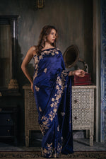 Nishitha (Midnight Blue Zardosi Organza Saree)