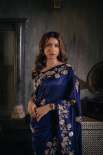 Nishitha (Midnight Blue Zardosi Organza Saree)
