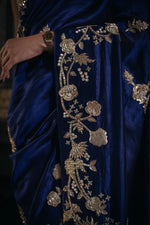 Nishitha (Midnight Blue Zardosi Organza Saree)