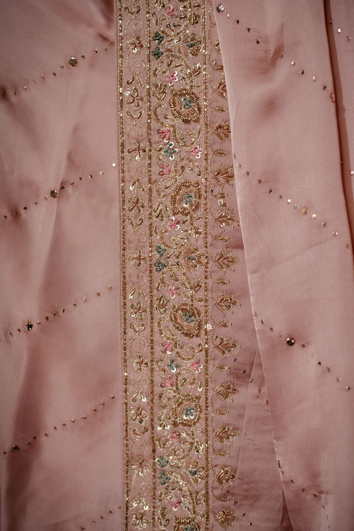 Padmalekha (Baby Pink Zardozi Mushru Saree)