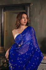 Nilashri (Royal Blue Sequin Chiffon Saree)