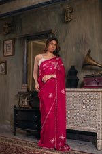 Raktapushpa (Strawberry Pink Sequin Organza Saree)