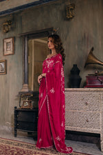 Raktapushpa (Strawberry Pink Sequin Organza Saree)