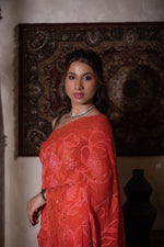 Noorjahan (Pure Georgette Chikankari Mukaish Saree)