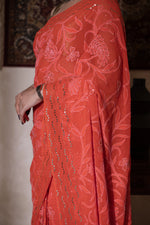 Noorjahan (Pure Georgette Chikankari Mukaish Saree)