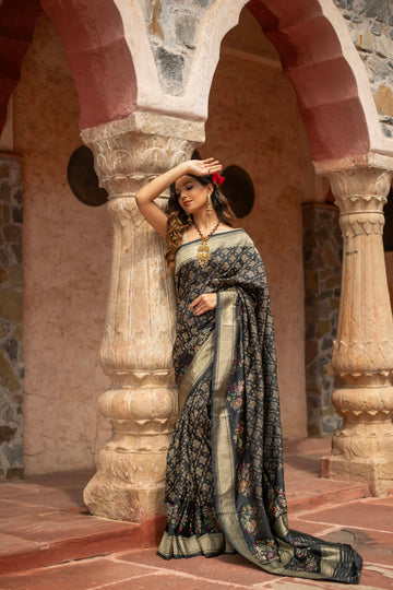 Varnika (Iktara Kadwa Jamdani Katan Silk Saree)