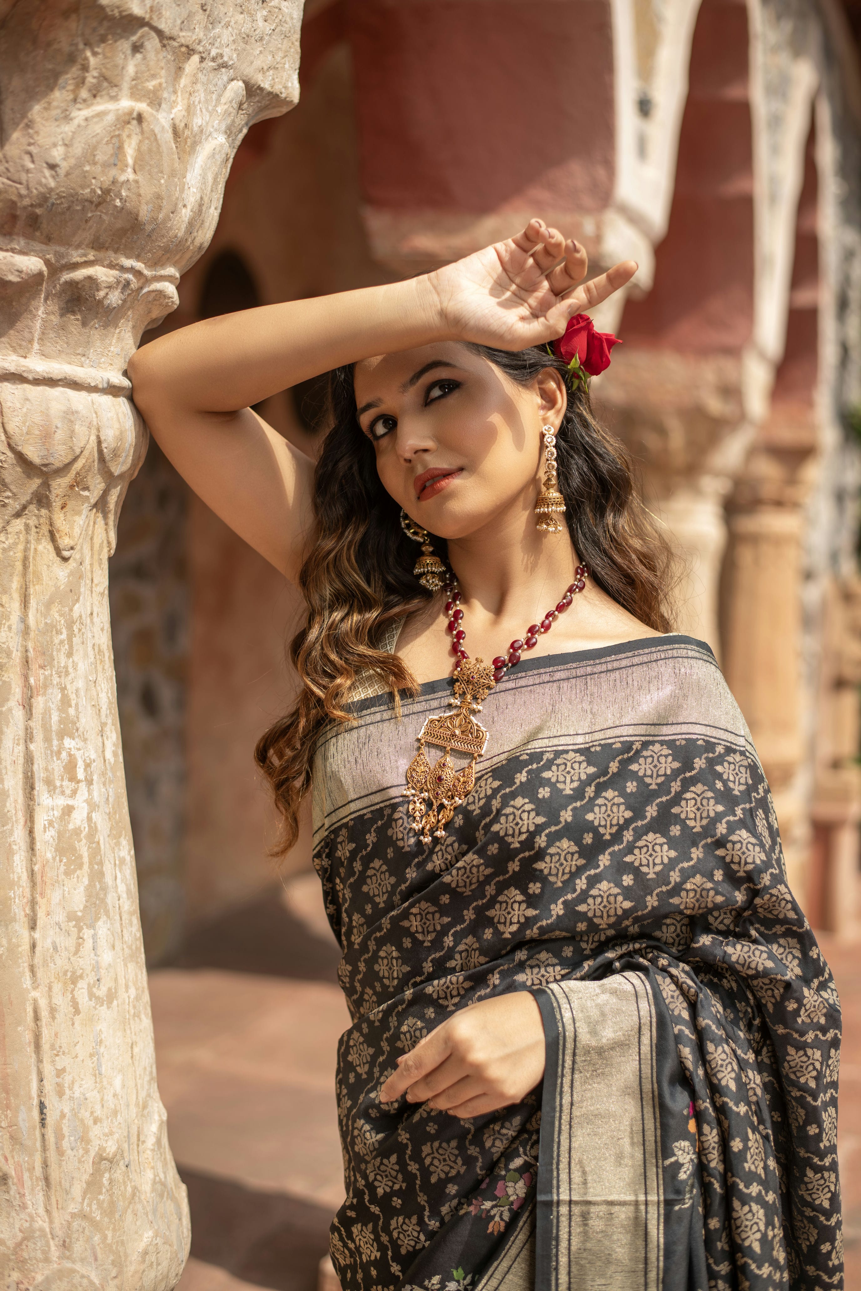 Varnika (Iktara Kadwa Jamdani Katan Silk Saree)