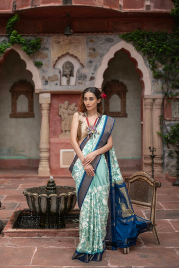 Vaidarbhi (Twill Kanjivaram Saree with Parsi Gara Embroidery)