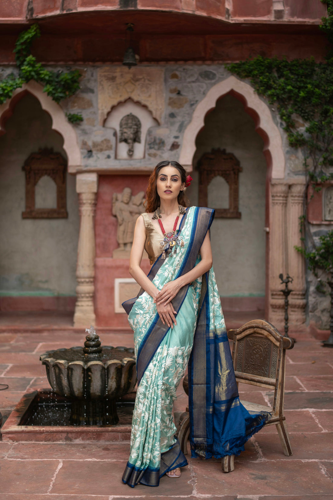 Vaidarbhi (Twill Kanjivaram Saree with Parsi Gara Embroidery)