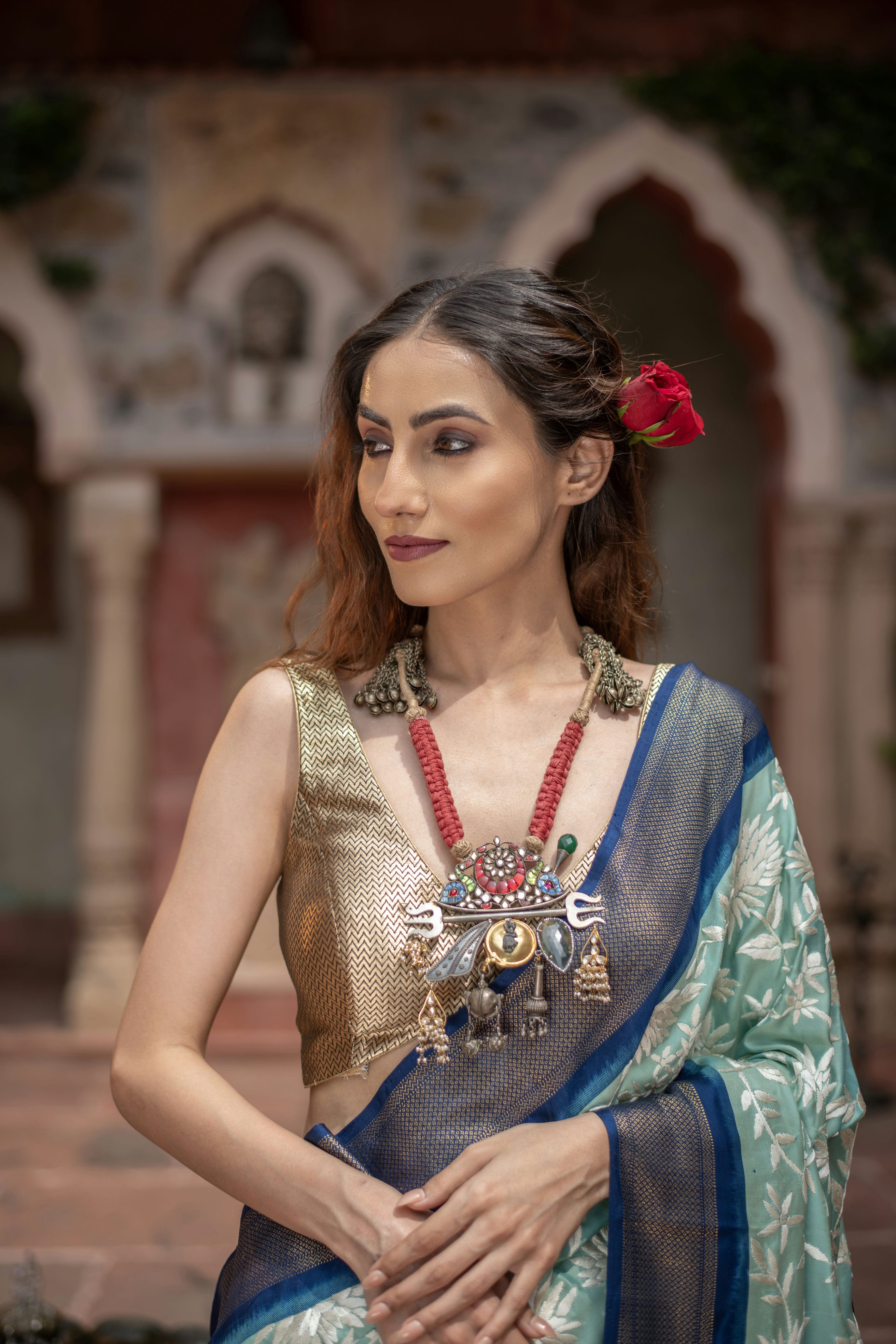 Vaidarbhi (Twill Kanjivaram Saree with Parsi Gara Embroidery)