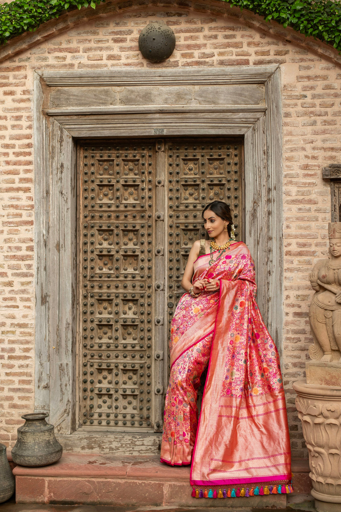 Royal Banarasi Katan Silk Saree with Real Zari Jaal