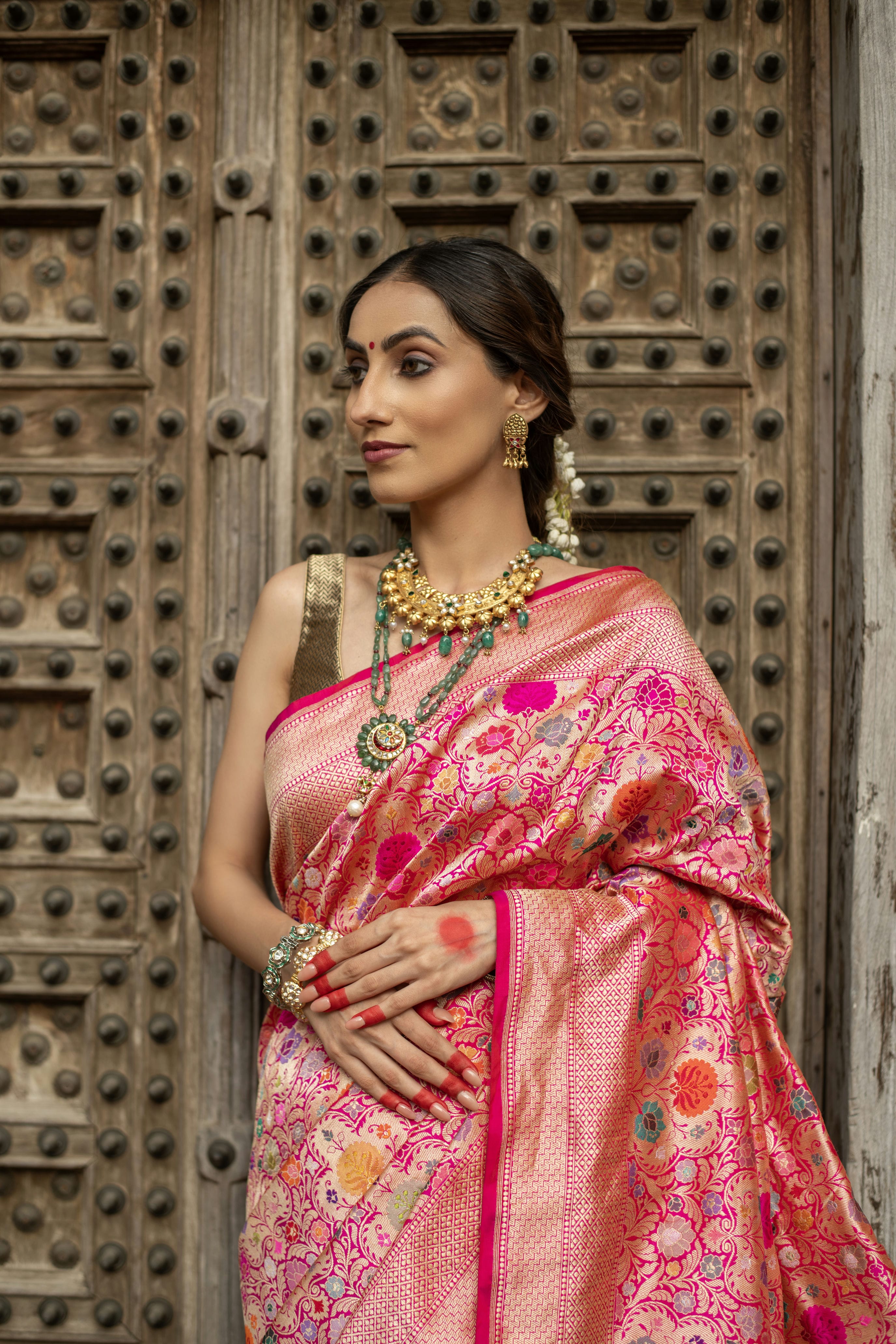 Royal Banarasi Katan Silk Saree with Real Zari Jaal