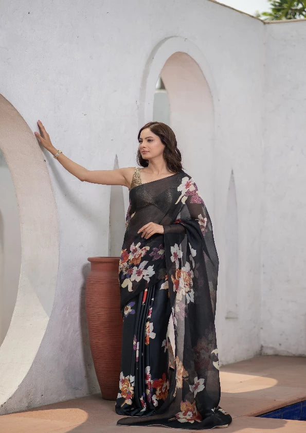 Vihangini (Digital Print Kora Mushru Saree)