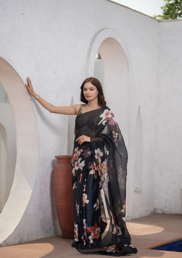 Vihangini (Digital Print Kora Mushru Saree)