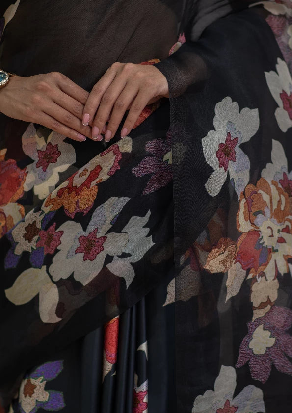 Vihangini (Digital Print Kora Mushru Saree)